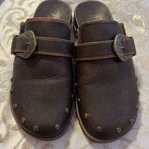 Blowfish Brown Studded Mules-NWBox